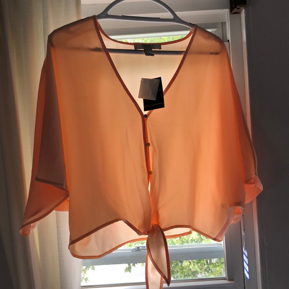 Forever 21 Peach Tie Top